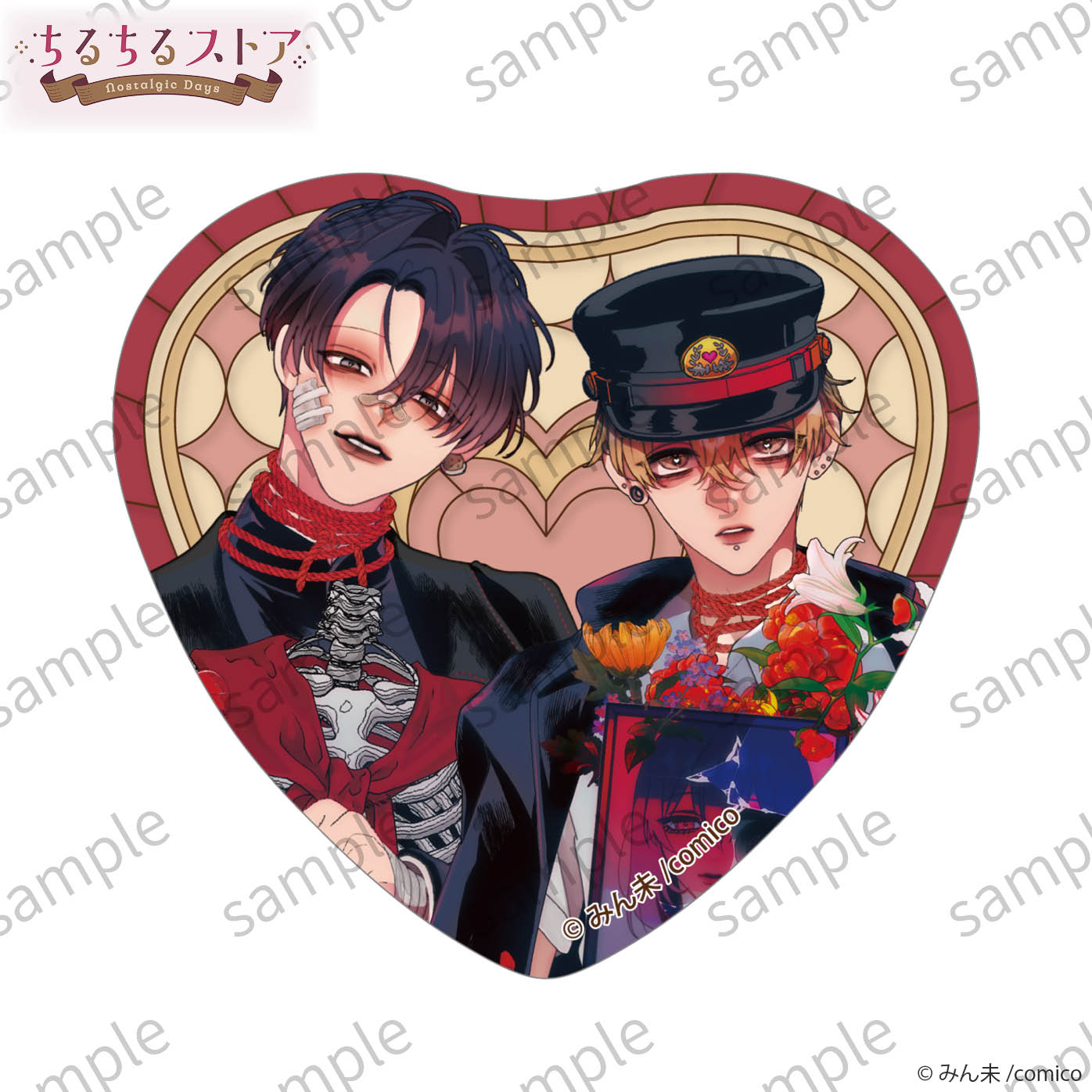 [BL Award 2026]Sparkle Heart Stained Glass-Style Badge "My Perverted Stalker" Minmi